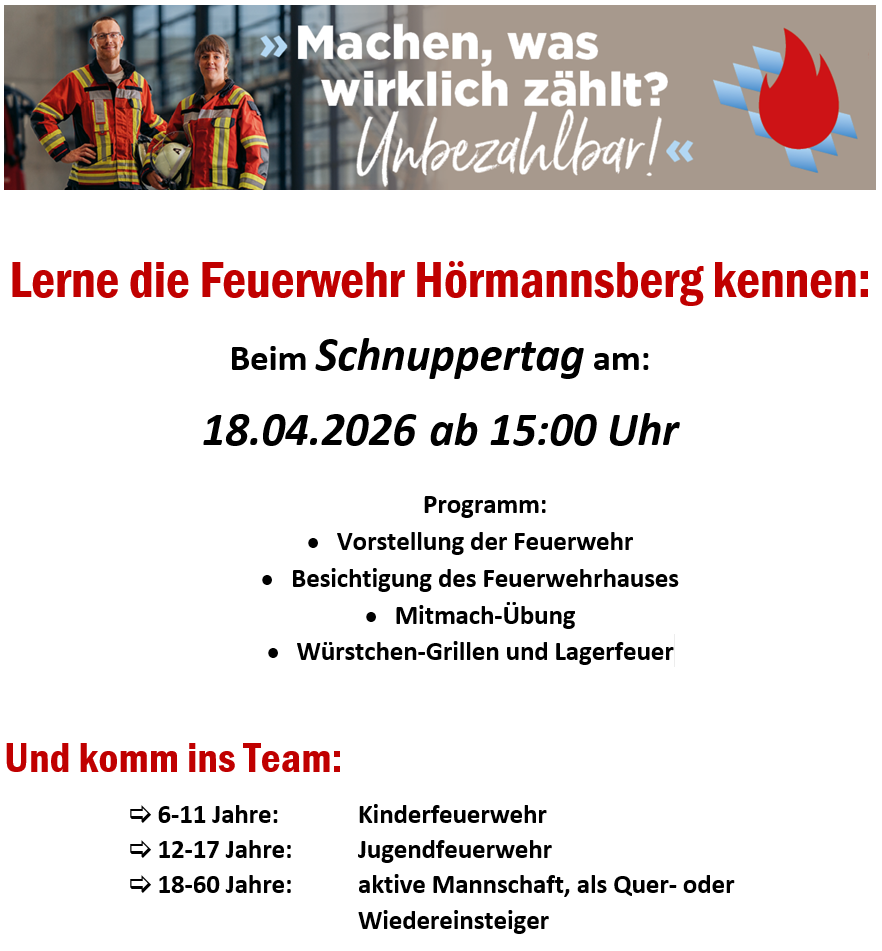 - Flyer Feuerwehr-Schnuppertag -
